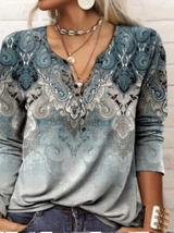 Retro Aztekenmuster Langarm Pullover – Mehrfarbig-4