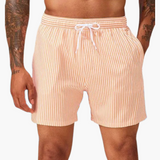 Badeshorts - Herren gestreift & schnelltrocknend Sommer – Orange