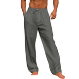 Herren Freizeit-Hose mit Kordelzugbund und Seitentaschen – Grau