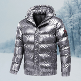 Designer Daunenjacke für Männer – Silber