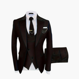 Eleganter Hochzeitsanzug - Herren 3-teilig für festliche Gäste – Schwarz