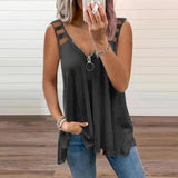 Lavinia | Ärmellose Bluse für Damen – Schwarz
