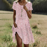 Racheal - Sommerkleid im Ethno-Stil für Kleid – Rosa