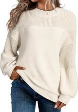 Neva - Damen-Strickpullover – Weicher Oversize-Pullover im Minimalistischen Stil – Weiß