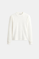 Luca | Feinripp-Langarmshirt für Herren – Minimalistisch & Vielseitig – Weiß