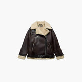 Faux Lapel Jacket für Damen – Braun