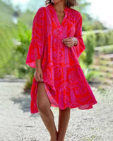 Eduanda - Boho cotton dress – Rot Orange
