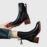 Marcy - Elegante Stiefeletten mit Blockabsatz – Schwarz