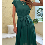 Anaiah - Schönes plissiertes Kleid für Frauen – Saphir