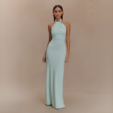 Jianna - Stilvolles Neckholder-Maxikleid – Grün