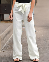 Saniyah - Hose mit elastischem Bund und Zugband – Beige