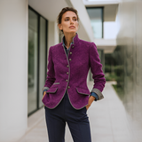 Valerie - Elegante Stehkragenjacke – Lila
