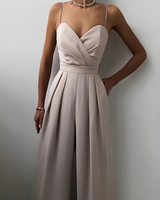 Rebecca - Eleganter und Stilvoller Einteiler – Beige