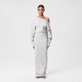 Tahlia - Elegantes Maxikleid mit einseitigem Träger – Grau
