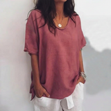 Aurora - Komfortables T-Shirt mit Rundhals – Rosa