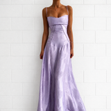 Sandra - Schickes Enganliegendes Maxikleid – Lila