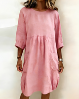 Shadia - Lockeres und Lässiges Midikleid – Rosa