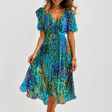 Luella - Fließendes Midikleid mit V-Ausschnitt – Blau