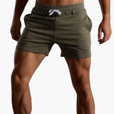 Gestreifte Shorts mit Kordelzug - für Herren im Sommerstil – Grün