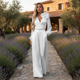 Camessia - Elegantes und Locker geschnittenes Hosen-Set – Weiß