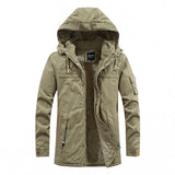 Gefütterte Fleecejacke Outdoor Parka – Khaki