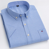 Petersen – Klassisches Baumwoll Hemd Mit Muster – Blau