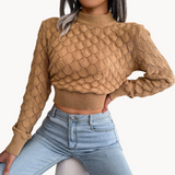 Bronwijn - gemütlicher rollkragenpullover für damen – Khaki
