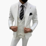 Herren Anzug dreiteilig mit Slim Fit für jede Saison – Weiß