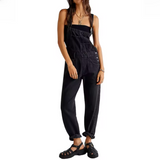 Shaira – Lockerer Jeans-Overall – Schwarz