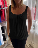Corina - Softtouch-Tanktop mit U-Ausschnitt – Schwarz