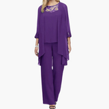 Dreiteiliges formelles Set für Frauen - elegante Kombination – Lila