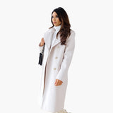 Lapel Collar Trenchcoat für Damen – Weiß