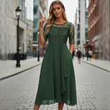 Victoria - Elegantes Sommerkleid mit Spitzen – Grün