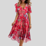 Naomie – Elegantes Sommerkleid für Frauen – Rot