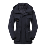 Damen Skijacke mit Kapuze | Sportliche Outdoor Winterjacke – Schwarz