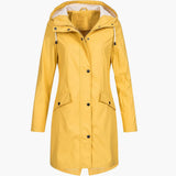 Kapuzierter Parka mit Taschen für Damen – Gelb