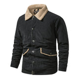 Warme, bequeme herrenjacke – Schwarz