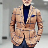 Eleganter herrenblazer mit karomuster – schick und stilvoll – Braun