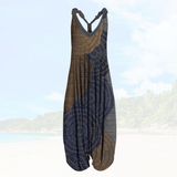 Zevaris – Overall mit weitem Bein im Boho-Stil – Grau