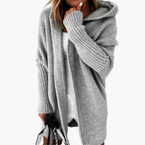 Strick Cardigan mit Kapuze für Damen – Grau