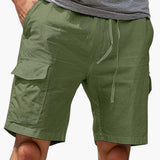 Herren Cargo Shorts mit Taschen aus Sommerstoff – Grün