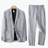 Herren Anzugset mit Blazer und Hose für Frühling Sommer – Grau