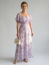 Vaelis | Midi-Kleid mit Flatterärmeln – Floral