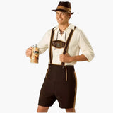 Besticktes Lederhosen Set für Herren - Oktoberfest 2025 – Dunkelbraun