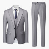 Eleganter Slim Fit Anzug - Herren 3-teilig für Business – Grau