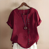 Noelle - Elegante, weit geschnittene Bluse mit Knöpfen – Rot
