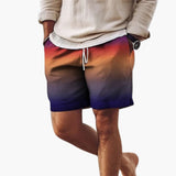 Herren Sommer Shorts mit Kordelzug und Farbverlauf – Gelb