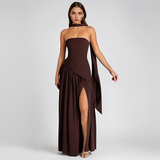 Zadie - Schickes Tube-Top-Kleid – Braun