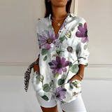 Eleanor - Stilvolle Bluse mit Knopfleiste – Lila