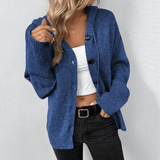 Damen Warme Strickjacke | Knopfjacke – Blau